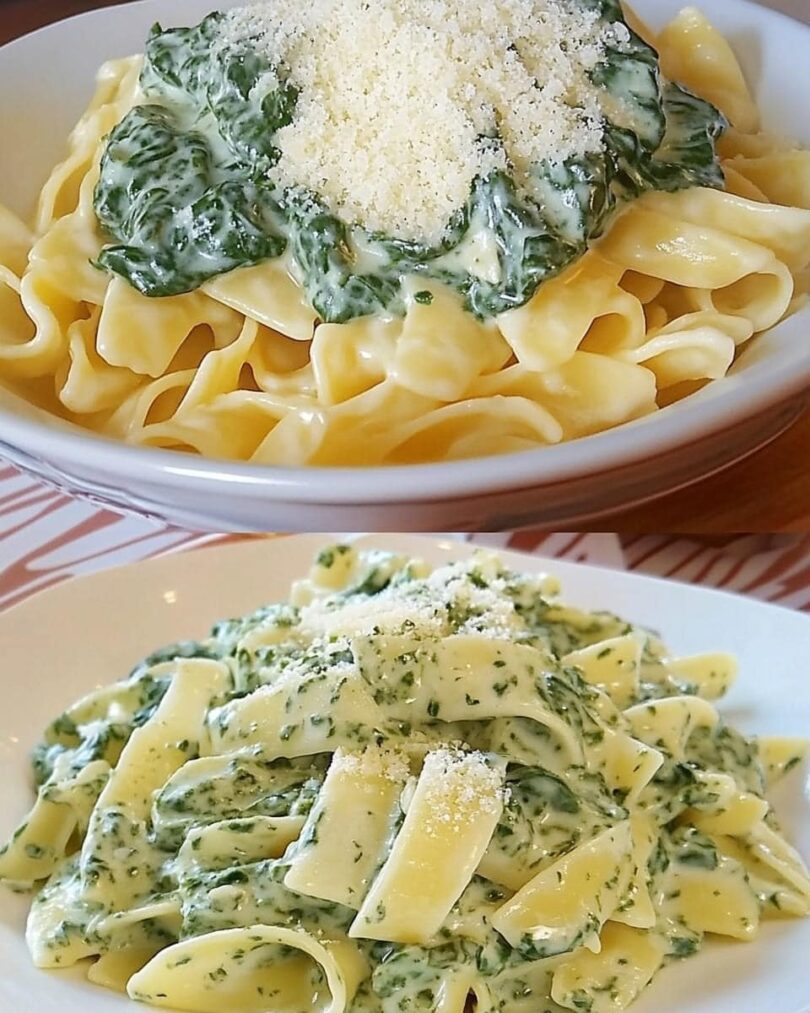 Nudelglück für die ganze Familie: Cremige Spinat-Frischkäse-Sauce, die einfach begeistert!