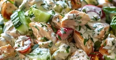 Griechischer Hähnchen Salat mit 200 g Tzatziki