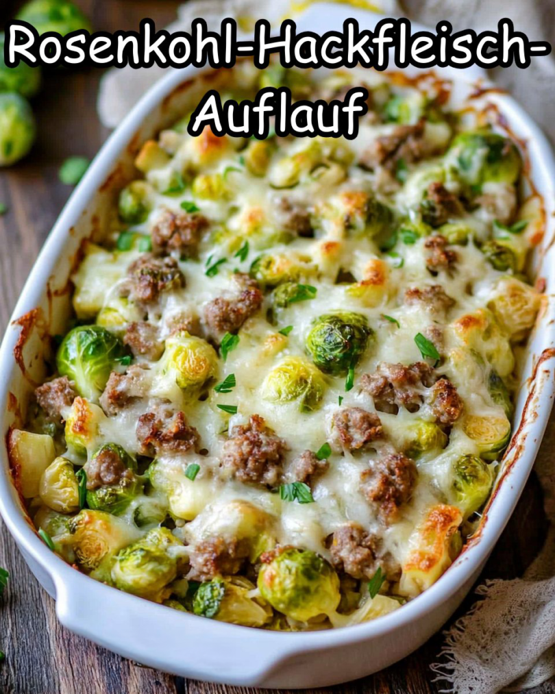 Rosenkohl-Hackfleisch-Auflauf – soo einfach & würzig
