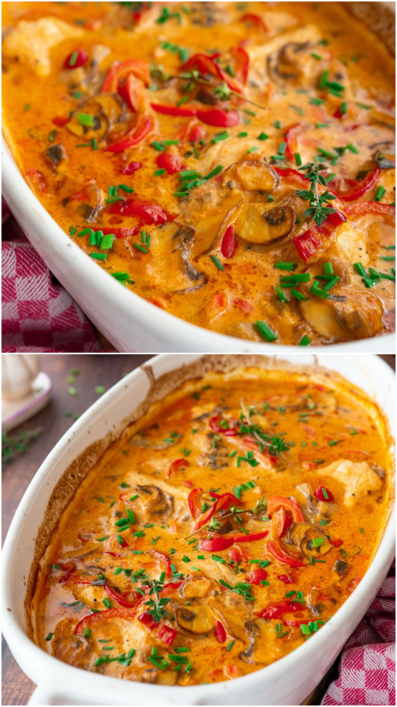 Schlemmer-Hähnchen in Paprika-Rahm-Soße