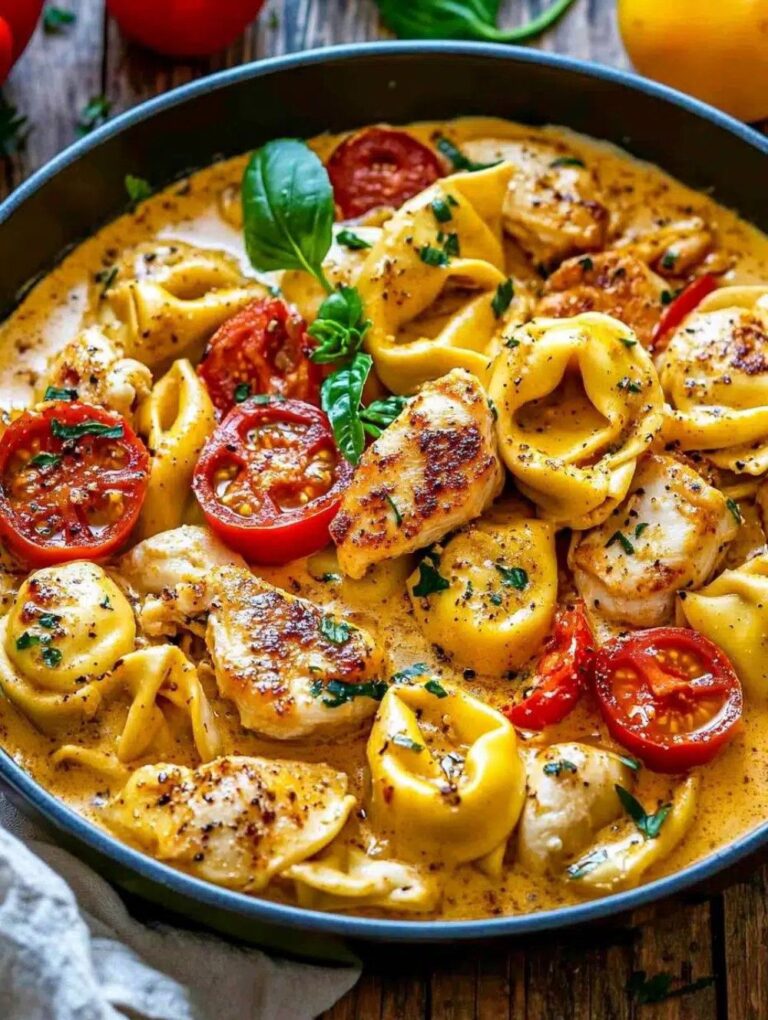 Tortellini-Pfanne mit Hähnchen, Paprika und Tomaten