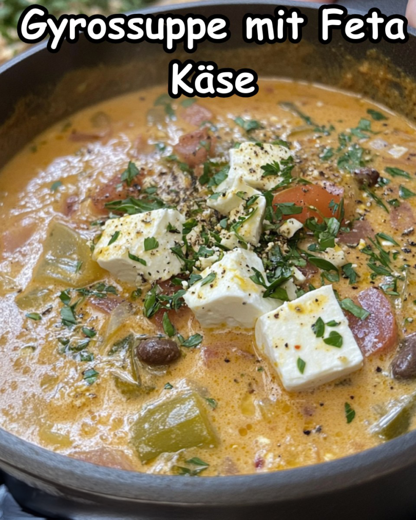 Hammermässig lecker, Gyrossuppe mit Feta Käse