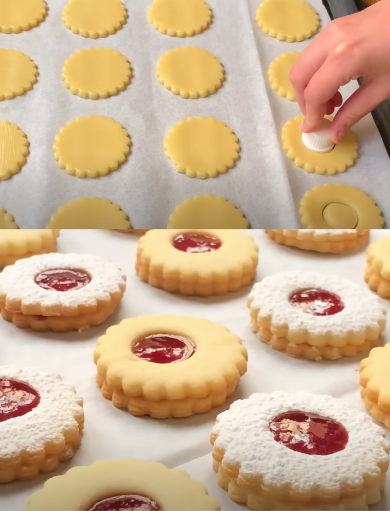 Marmeladenkekse mit Puderzucker – einfaches Rezept