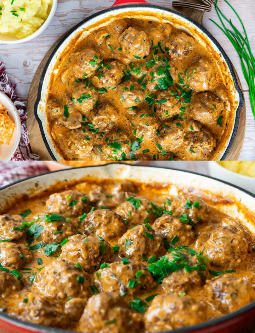 Hackbällchen in cremiger Champignonrahmsoße – Ein Klassiker, der wärmt
