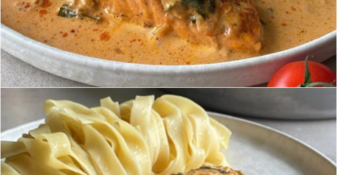 Lachsfilet in cremiger Spinat-Sahnesoße, ein Genuss jetzt zur Winterzeit