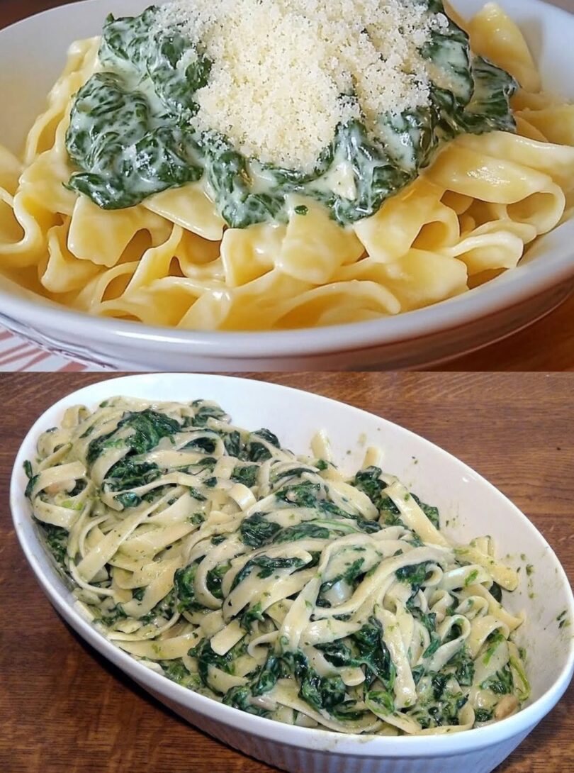 Spinat Frischkäse Soße, einfach Supersaulecker