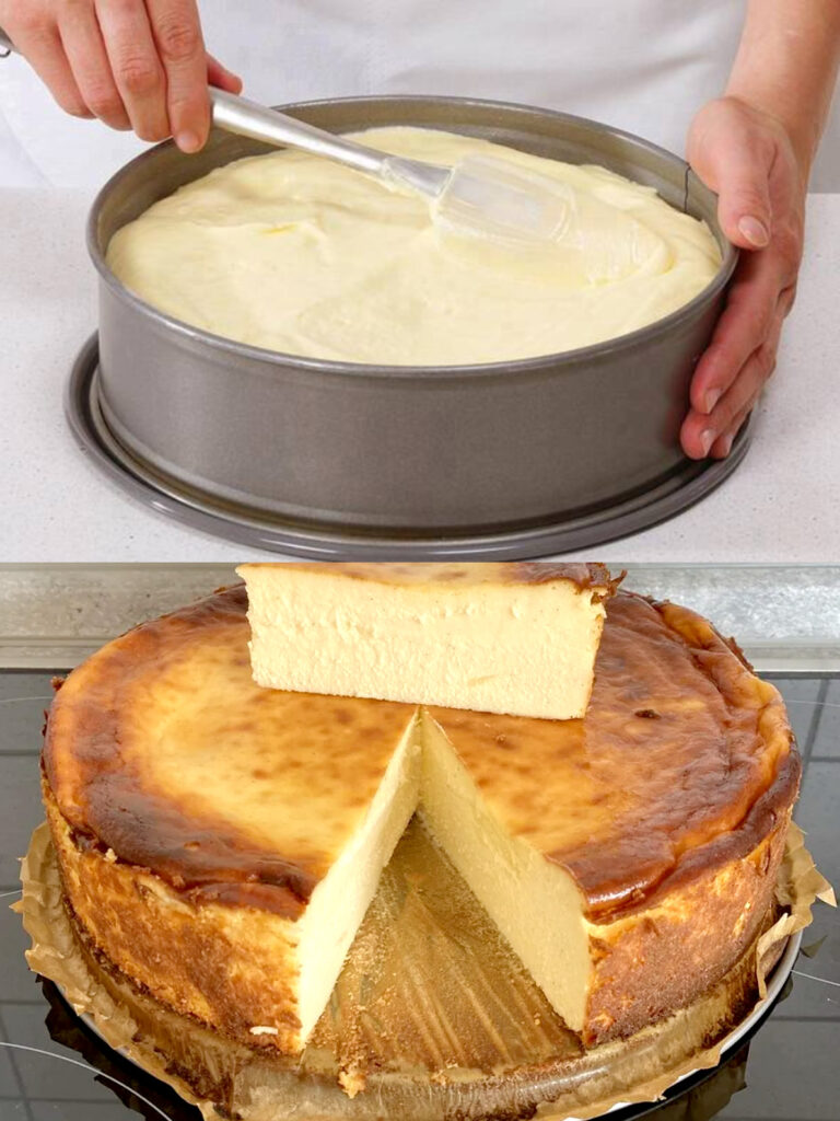 Käsekuchen ohne Boden mit Frischkäse