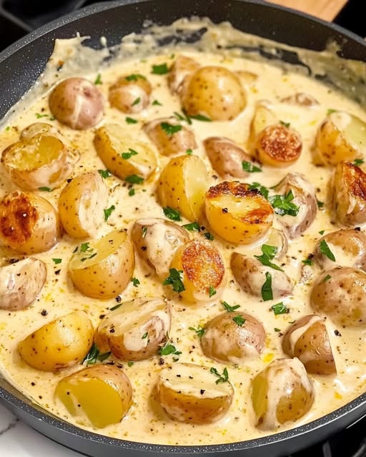 Himmlische Knoblauch-Kartoffeln in Sahnesauce – Ein Genuss für jeden Tag