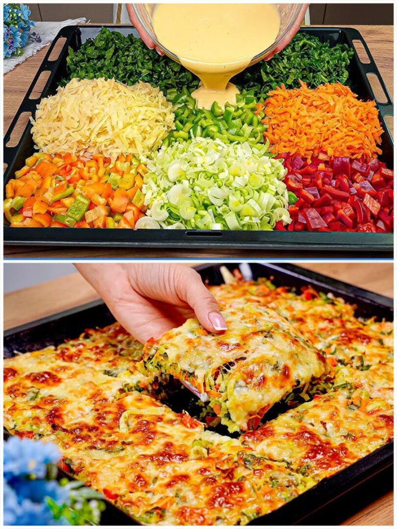 Schnelle gemüsepizza mit joghurtsauce: einfach das gemüse schneiden und im ofen backen!