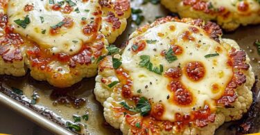 Gebackene Mozzarella-Blumenkohlsteaks: Ein unwiderstehlicher Genuss für Genießer