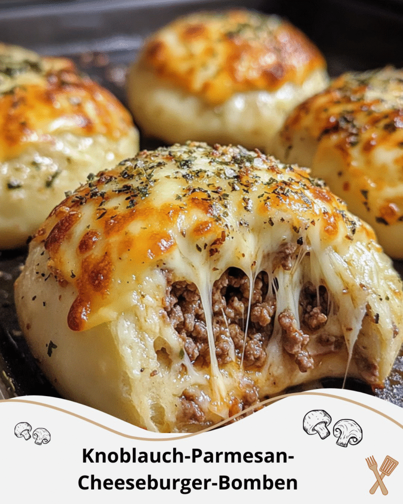 Knoblauch Parmesan Cheeseburger Bomben - Unbedingt probieren diese kleinen Burgerbällchen machen süchtig