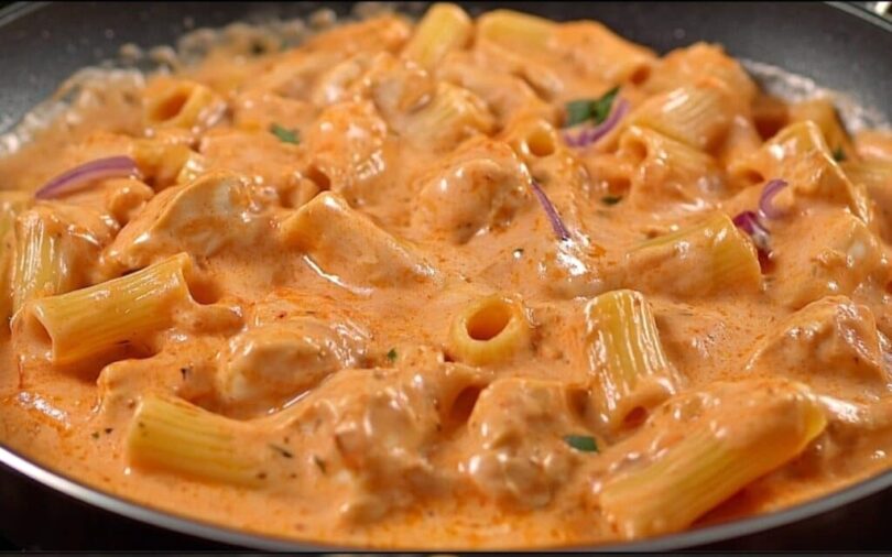 Cremige Pasta mit Tomatensoße – schnell gemacht und soooo lecker! 😋🍝