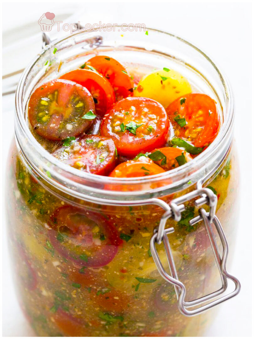 🍅 Eingelegte Kirschtomaten im Glas – Aromatisch & einfach!