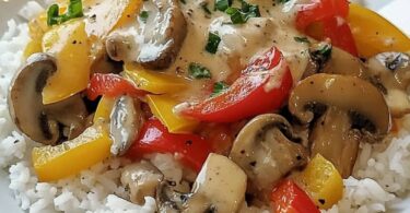 🥦 Bunte Frischkäse-Gemüsepfanne mit Reis