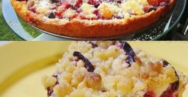 🍑✨ Zwetschgenkuchen mit Zimtstreuseln – der perfekte Herbstgenuss! ✨🍑