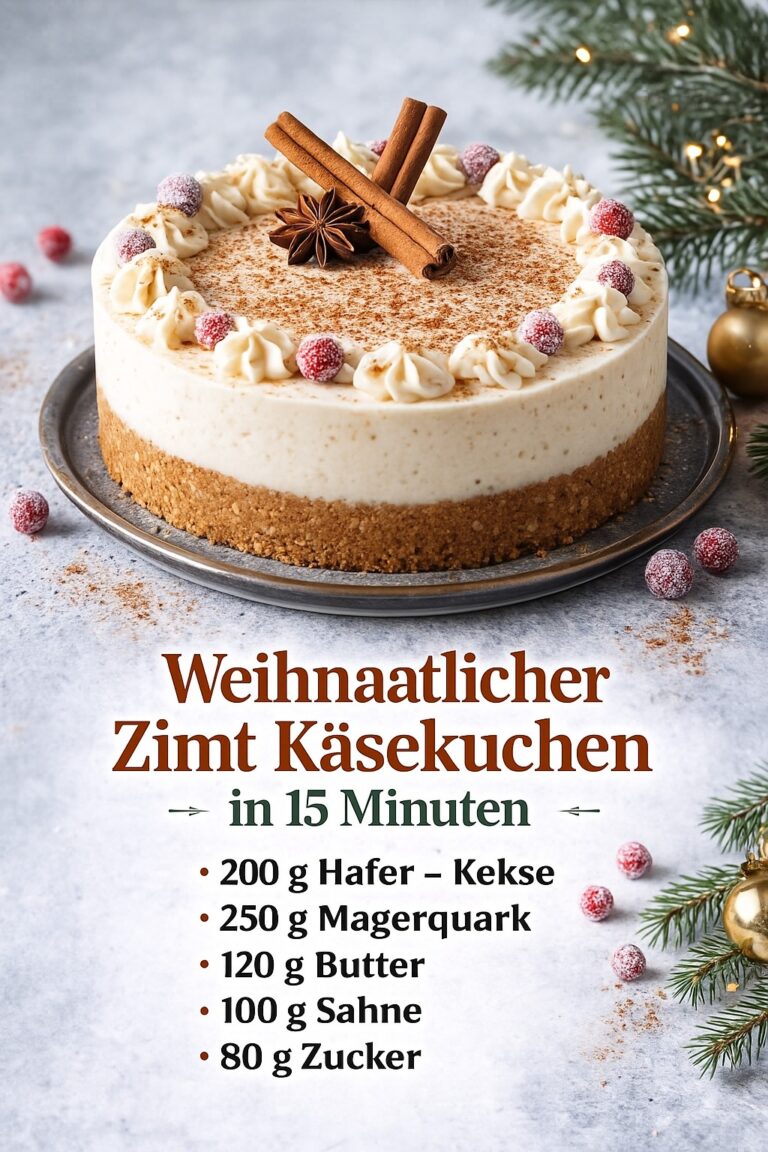 Weihnachtlicher Zimt-Käsekuchen – in nur 15 Minuten vorbereitet
