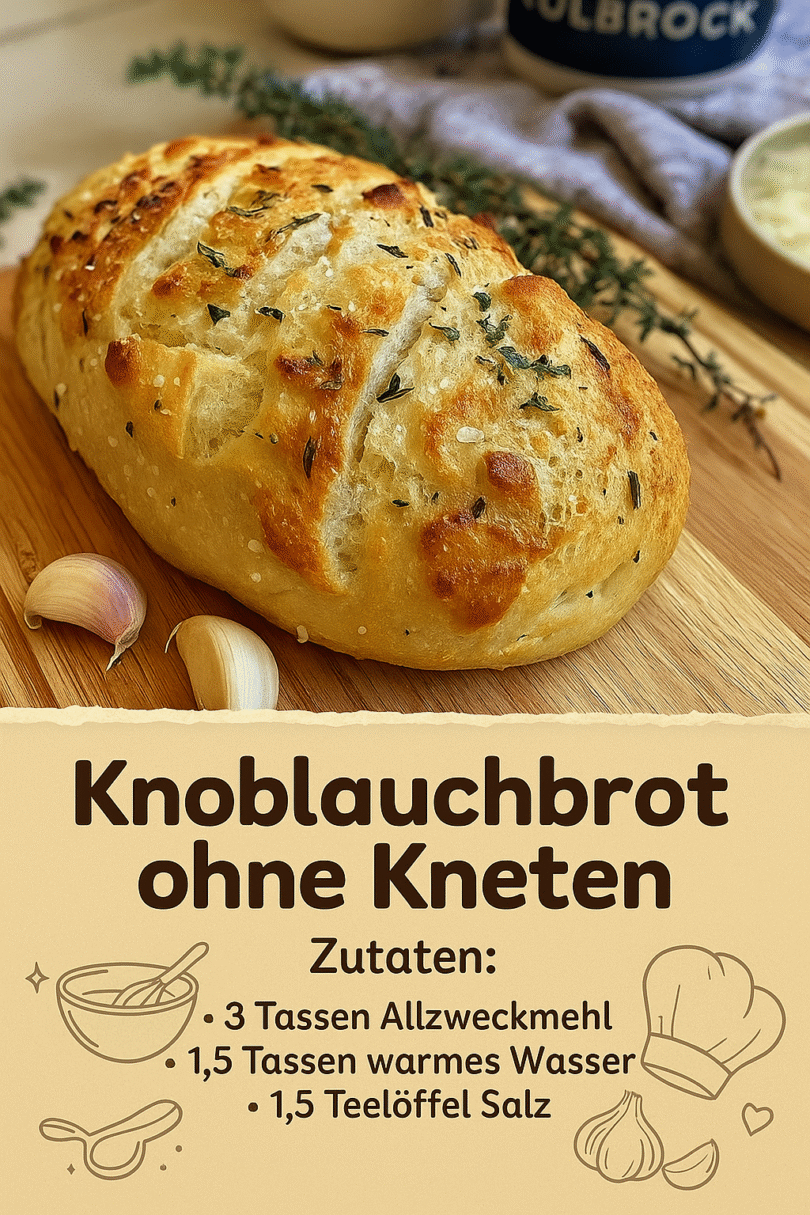 Knoblauchbrot ohne Kneten