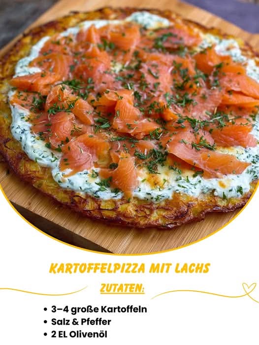 Kartoffelpizza mit Lachs – knusprig, cremig & unglaublich lecker