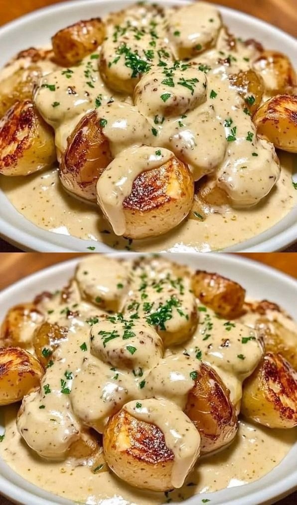 Kartoffeln in Knoblauch-Sahnesauce – in wenigen Minuten fertig