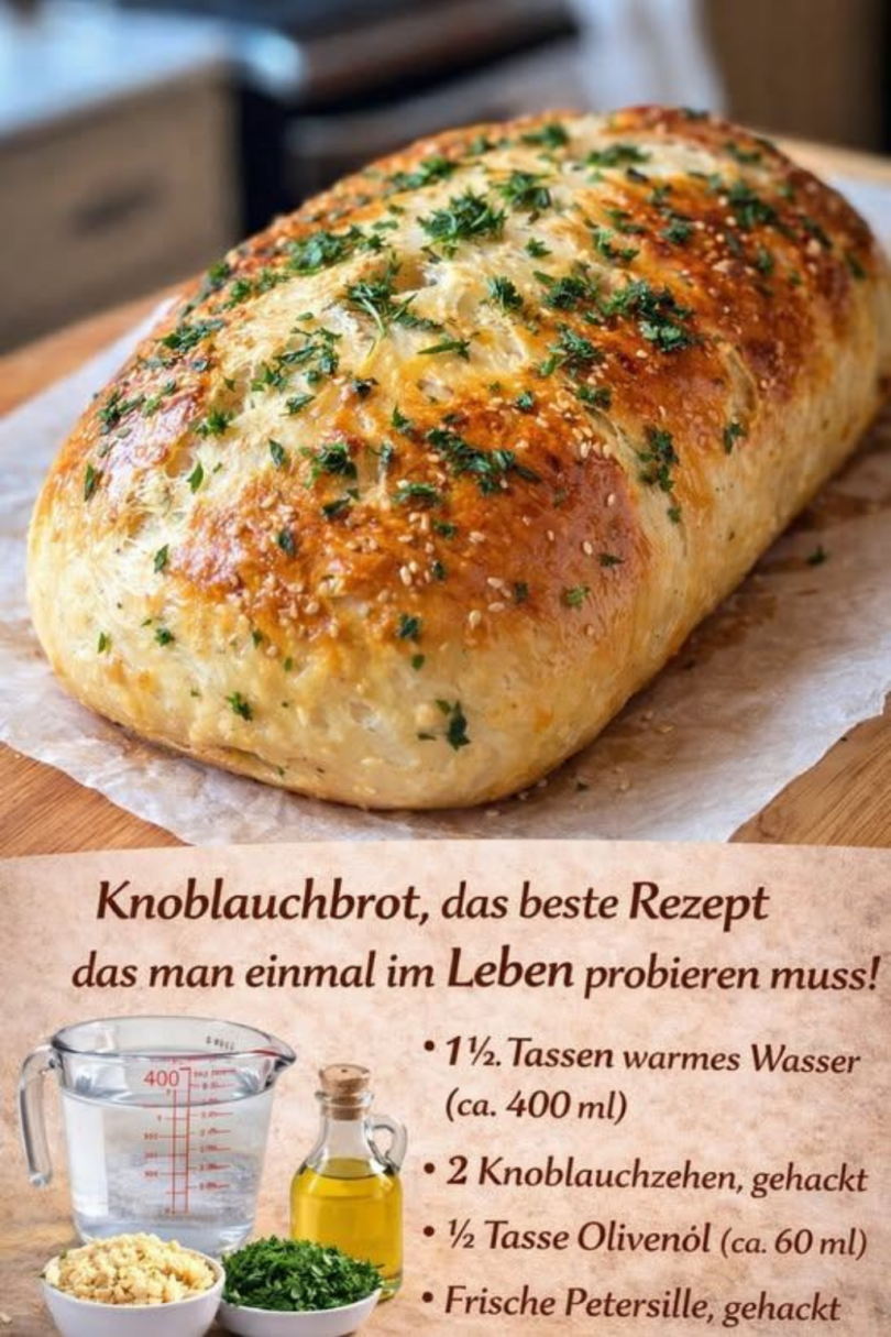 🧄🥖 Knoblauchbrot ohne Kneten – das perfekte Tassenrezept, das IMMER gelingt!