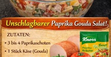 🥗 Paprika-Gouda-Salat mit Fleischwurst – cremig, frisch & in nur 15 Minuten fertig!