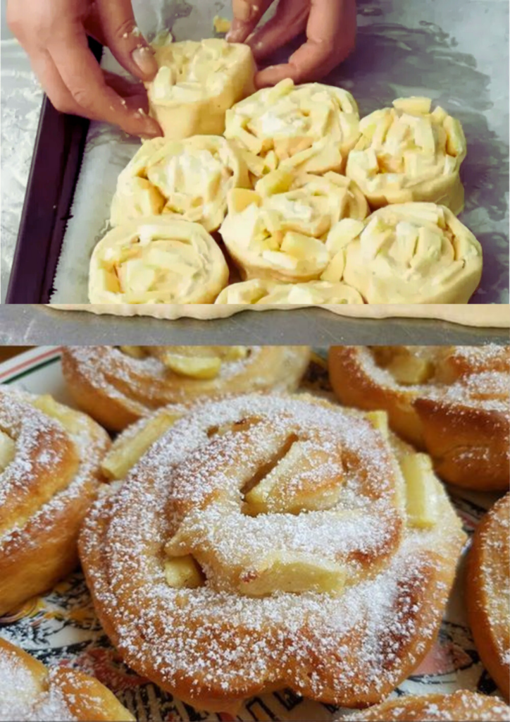 Apfelschnecken mit Zimtzucker aus Hefeteig