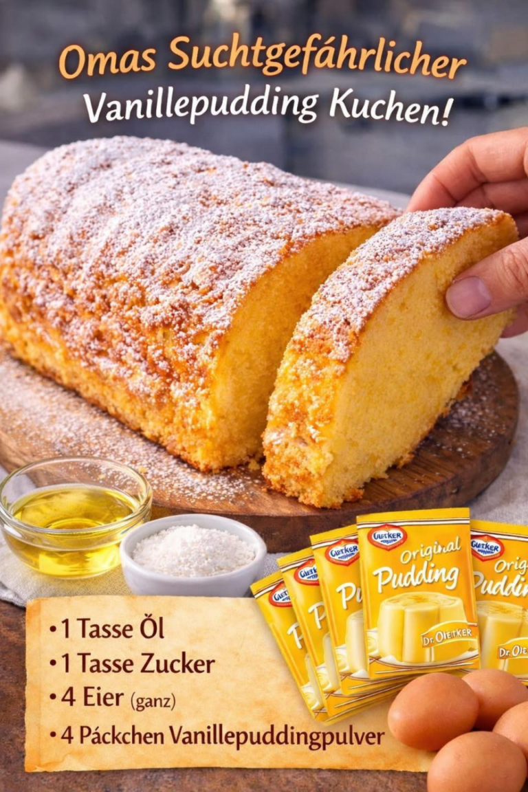 Vanillepudding-Kuchen ohne Mehl aus der Kastenform