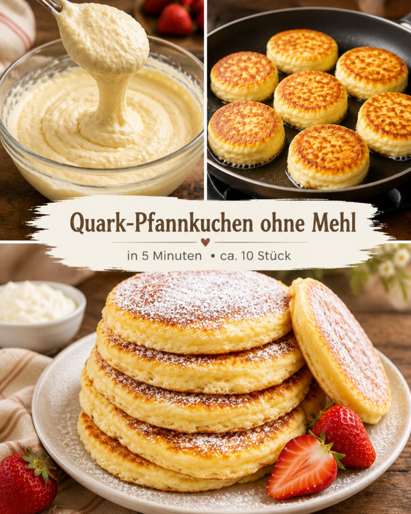 Quark-Pfannkuchen ohne Mehl