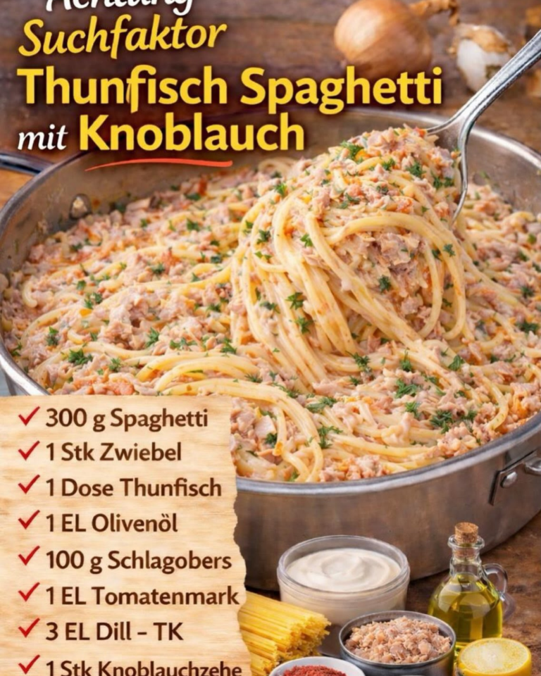 Thunfisch-Spaghetti mit Knoblauch – schnell & einfach